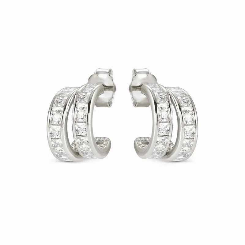 Nomination Daytonight Hoop Earrings with Cubic Zirconia, Sterling Silver