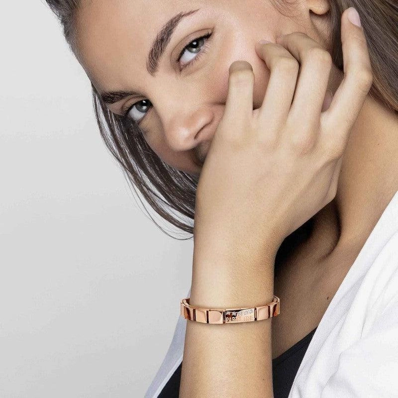 Nomination Double Composable Glam Link, Pave White, Rose