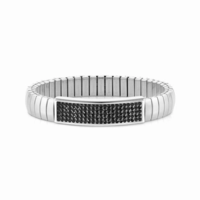 Nomination Extension Stretch Bracelet, Black Crystal, Stainless Steel