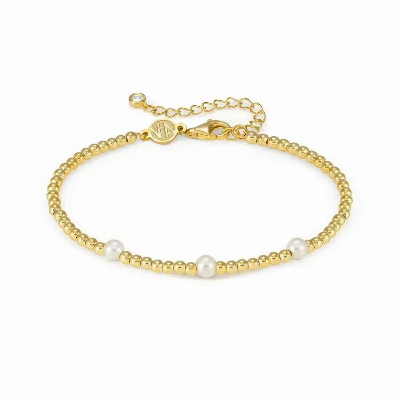Nomination Fashion Era Bracelet with 3 Pearls, PVD Yellow Gold