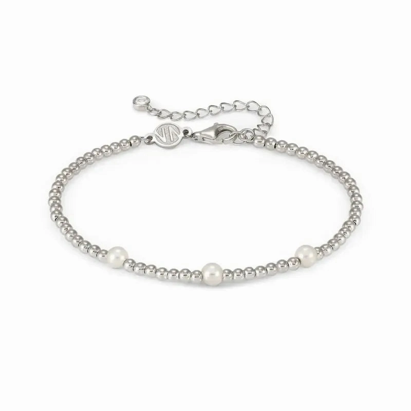 Nomination Fashion Era Bracelet with 3 Pearls, Sterling Silver