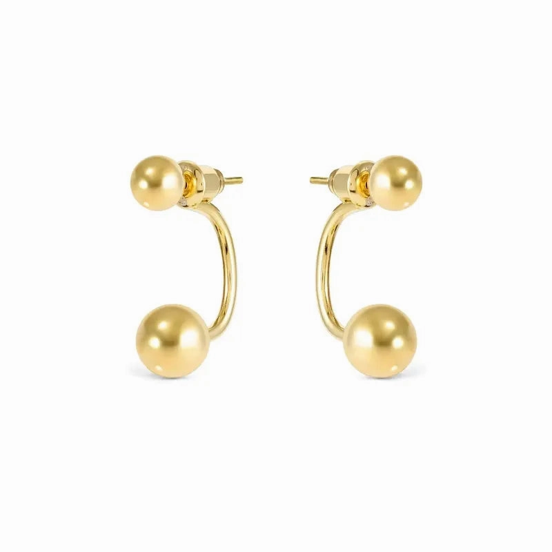 Nomination Fashion Era Earrings with 2 Spheres, PVD Yellow Gold
