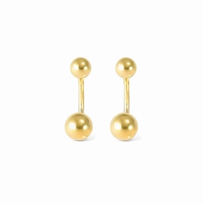 Nomination Fashion Era Earrings with 2 Spheres, PVD Yellow Gold