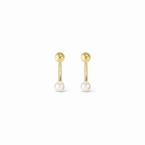 Nomination Fashion Era Earrings with Pearl, PVD Yellow Gold
