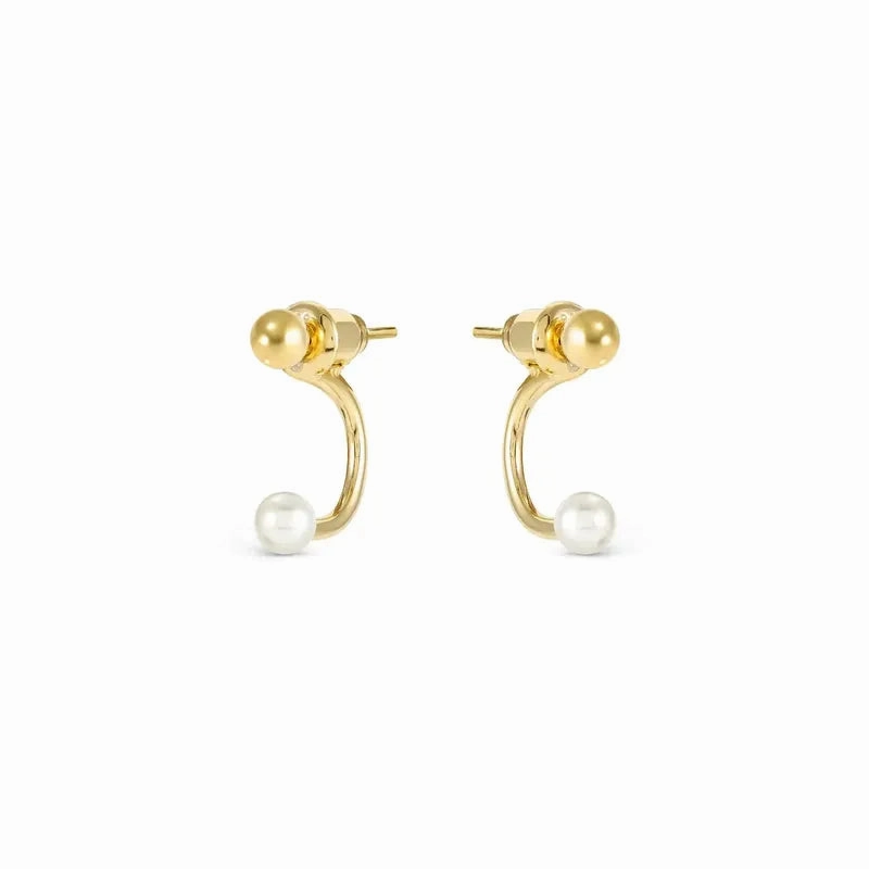 Nomination Fashion Era Earrings with Pearl, PVD Yellow Gold