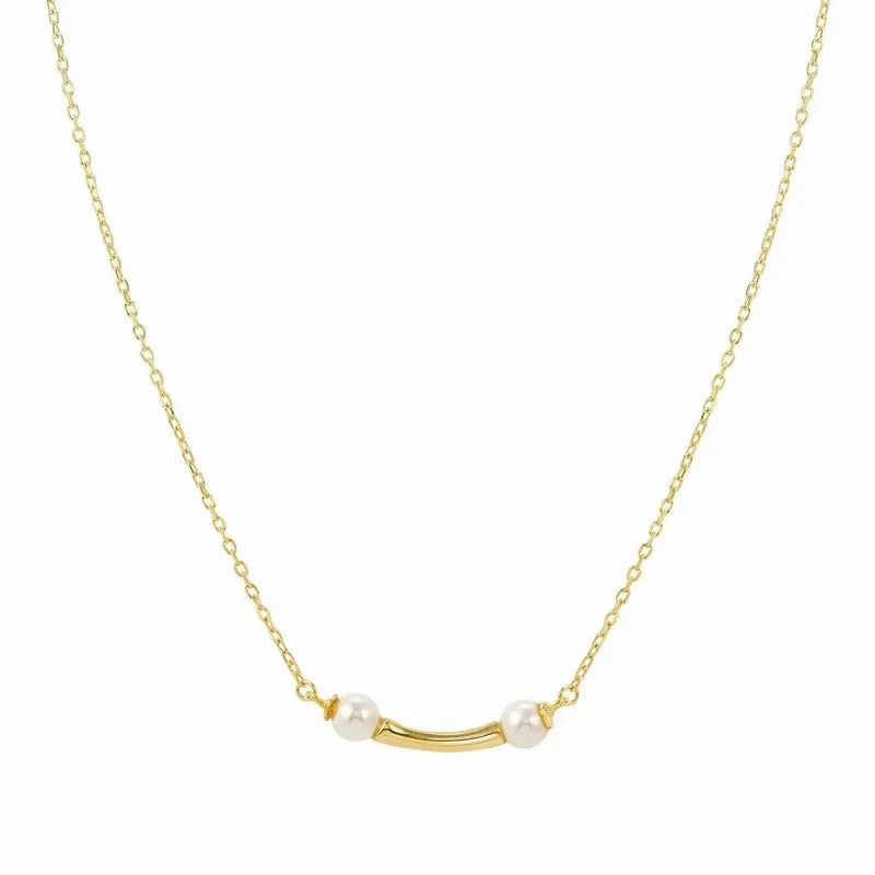 Nomination Fashion Era Necklace with 2 Pearls, PVD Yellow Gold