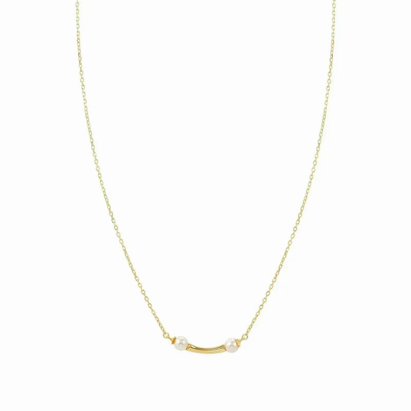 Nomination Fashion Era Necklace with 2 Pearls, PVD Yellow Gold