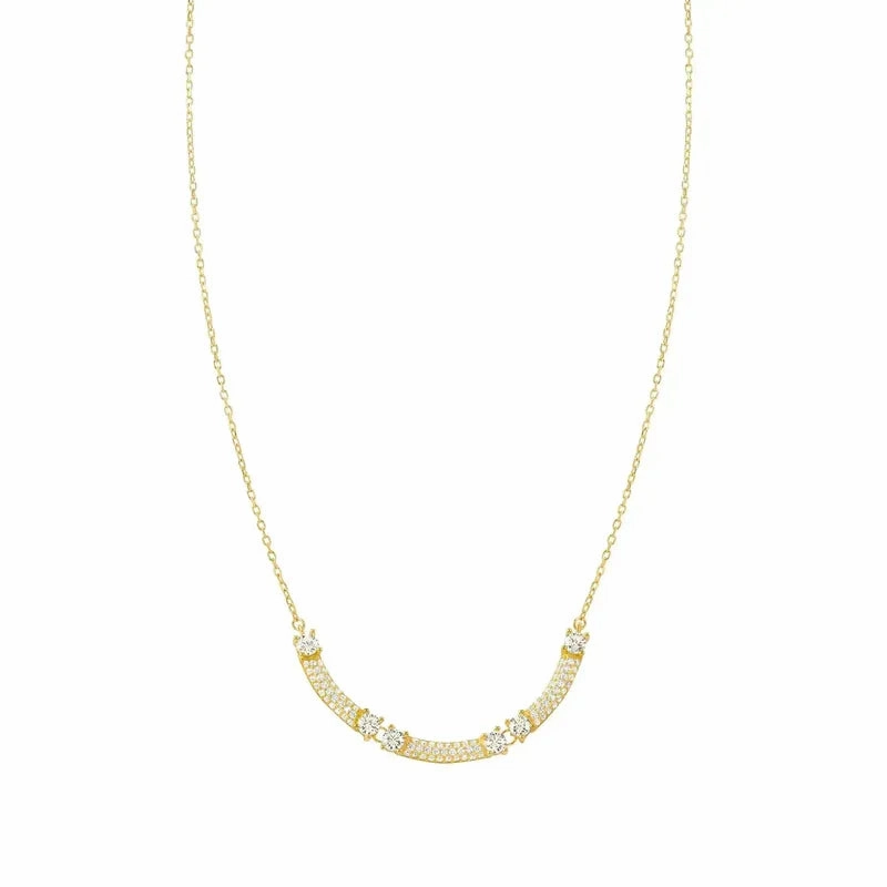 Nomination Fashion Era Necklace with 3 Bar & Cubic Zirconia, PVD Yellow Gold