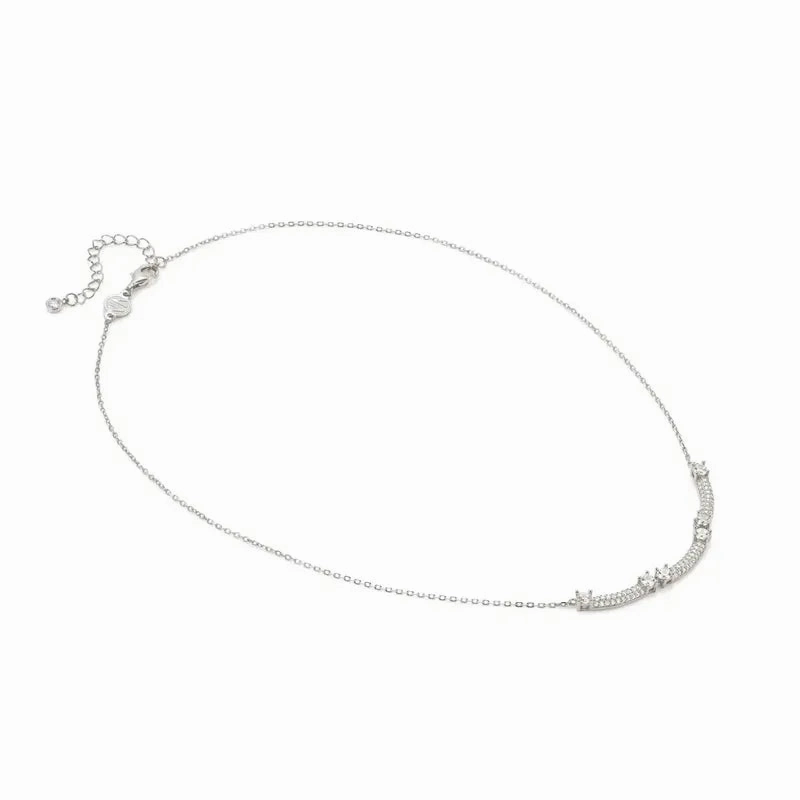 Nomination Fashion Era Necklace with 3 Bar & Cubic Zirconia, Sterling Silver