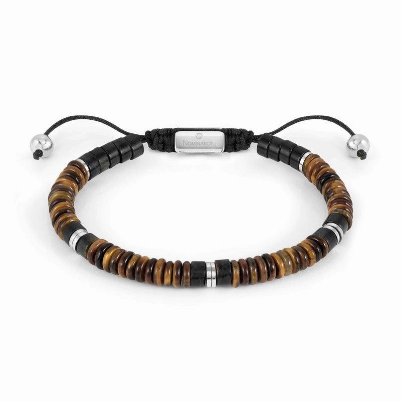 Nomination Instinct Style Bracelet, Tiger Eye Stone, Stainless Steel