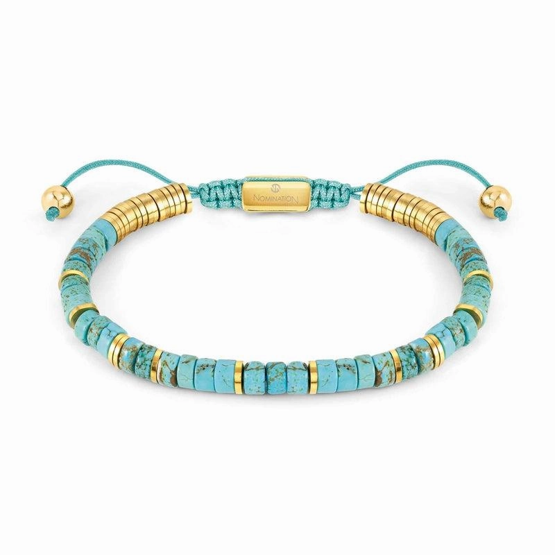 Nomination Instinct Style Bracelet, Veined Turquoise Stone, Stainless Steel