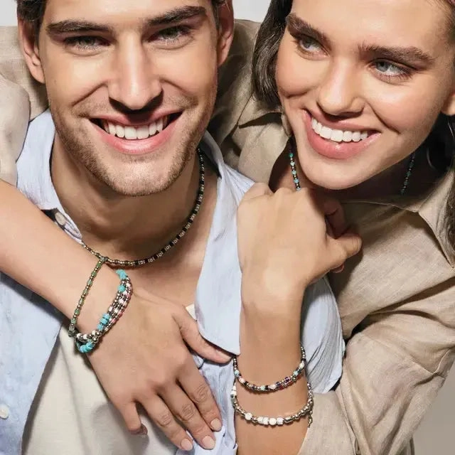 Nomination Instinct Style Sea Ed Necklace with Natural Stones, Stainless Steel