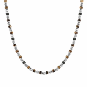 Nomination Instinct Style Sea Ed Necklace with Natural Stones, Stainless Steel