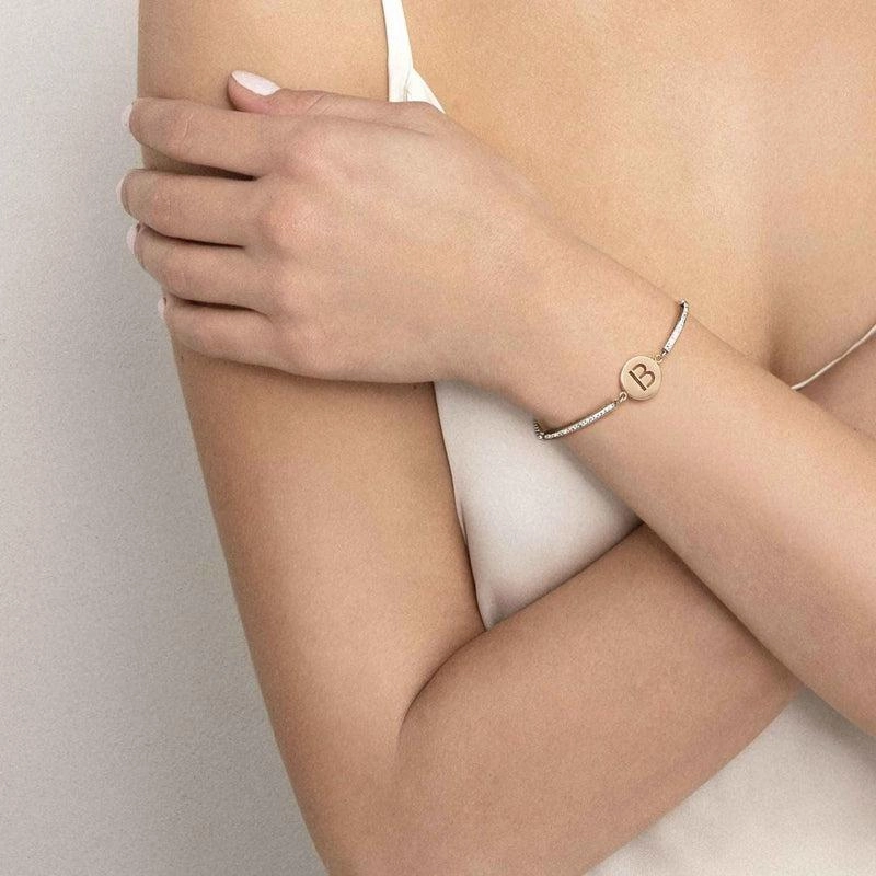 Nomination Milleluci Bracelet, Letter X, Crystal Pave, Rose PVD, Stainless Steel