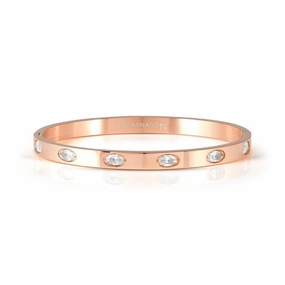 Nomination Pretty Bangle, Rigid Bracelet, Pink PVD & Coloured Stones