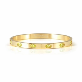 Nomination Pretty Bangle, Rigid Bracelet, Yellow PVD & Coloured Stones