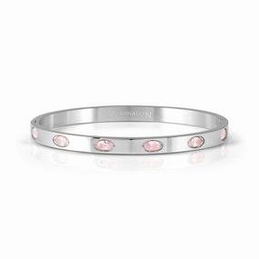 Nomination Pretty Bangle, Rigid Coloured Stones, Silver, Stainless Steel