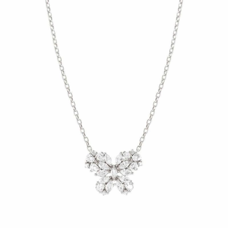 Nomination Ray Of Light Necklace, Butterfly, Cubic Zirconia, Silver