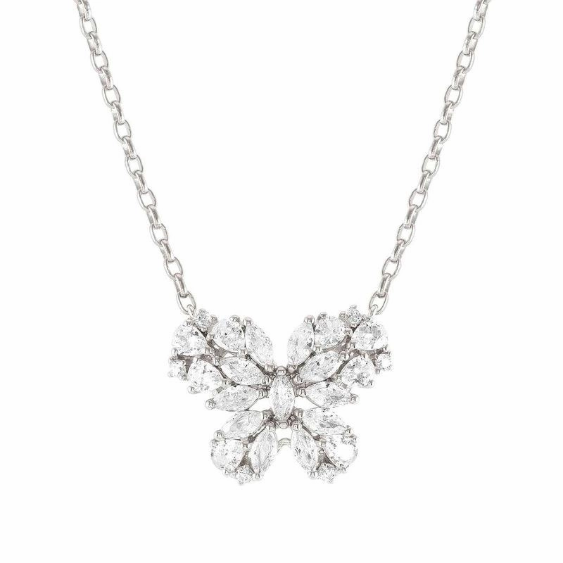 Nomination Ray Of Light Necklace, Butterfly, Cubic Zirconia, Silver