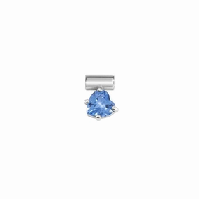 Nomination SeiMia Charm, Heart, Blue Cubic Zirconia, Silver