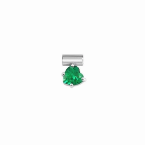 Nomination SeiMia Charm, Heart, Green Cubic Zirconia, Silver