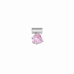 Nomination SeiMia Charm, Heart, Pink Cubic Zirconia, Silver