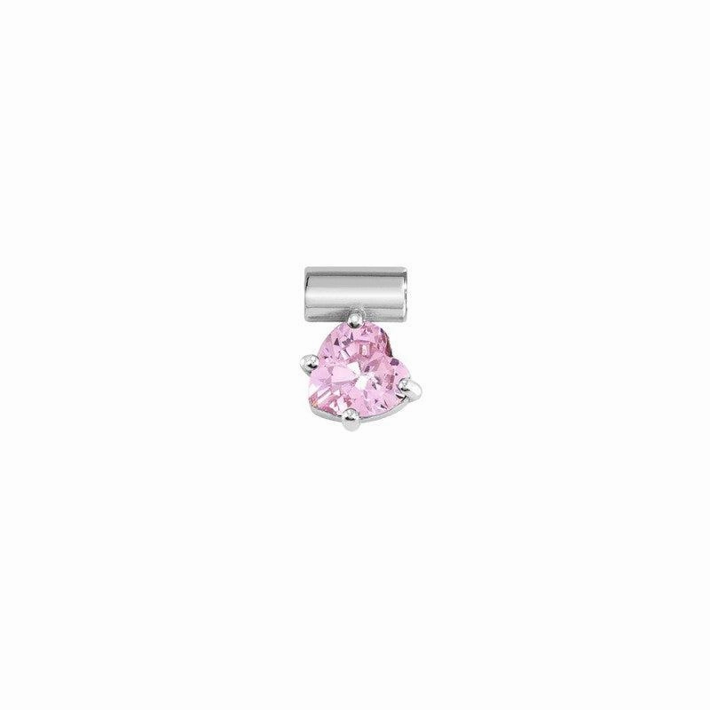 Nomination SeiMia Charm, Heart, Pink Cubic Zirconia, Silver
