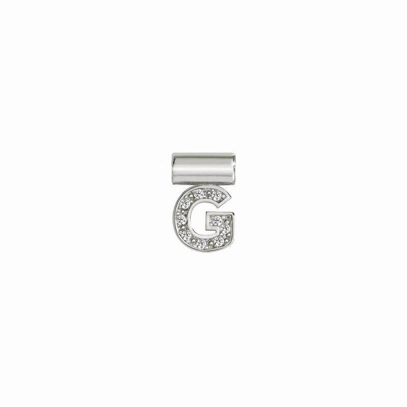 Nomination SeiMia Pendant, Letter G, Cubic Zirconia, Silver