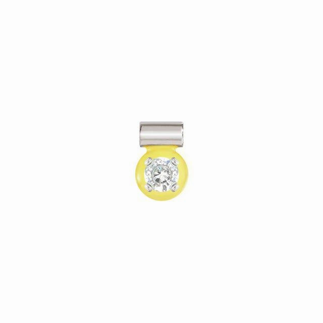 Nomination SeiMia Pendant, Yellow, Cubic Zirconia, Silver & Enamel