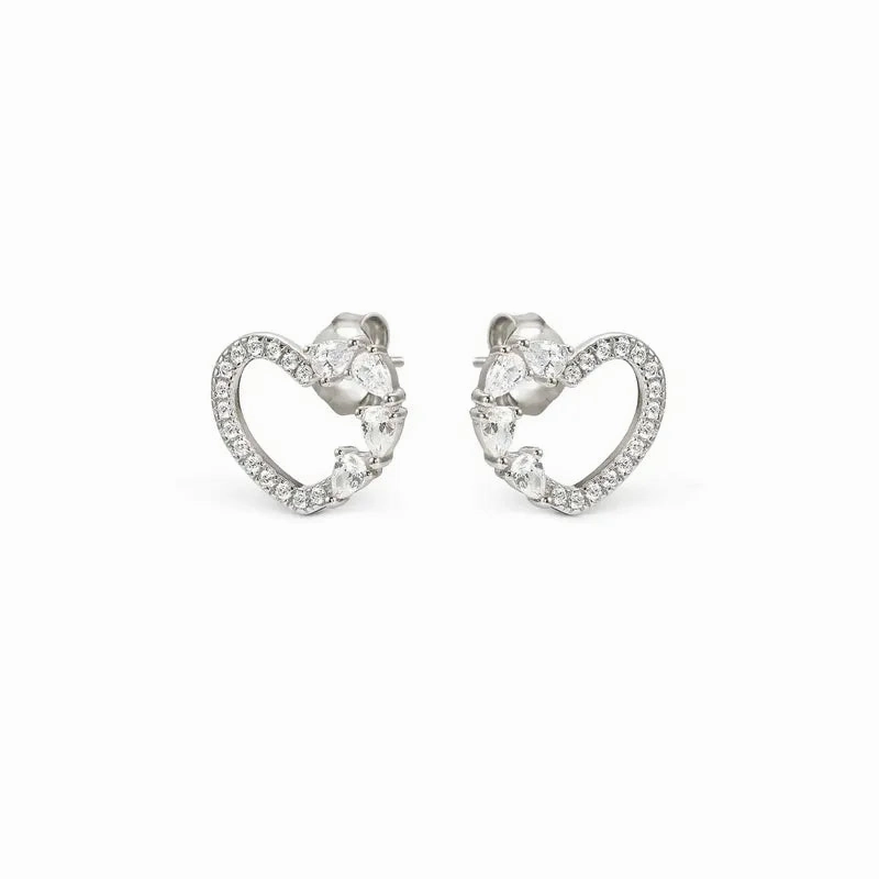 Nomination Shine Me Up Earrings, Heart with Cubic Zirconia, Sterling Silver