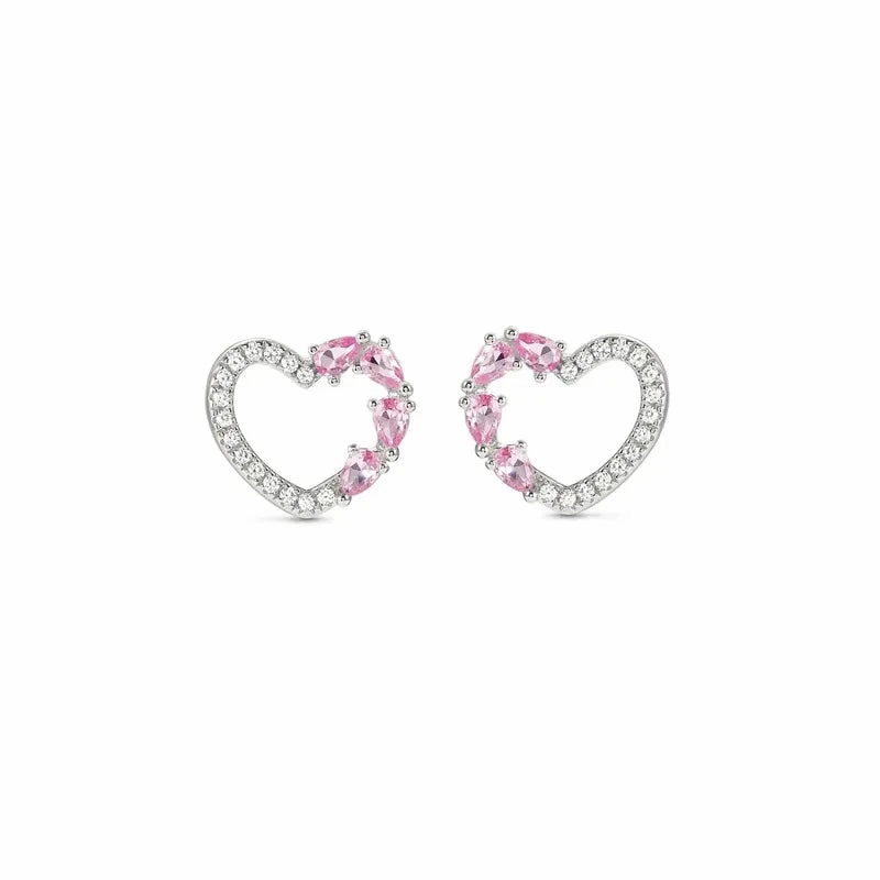 Nomination Shine Me Up Earrings, Heart with Cubic Zirconia, Sterling Silver
