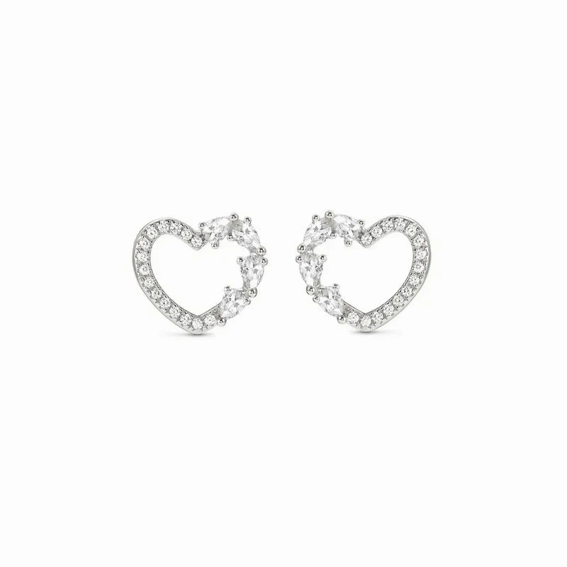 Nomination Shine Me Up Earrings, Heart with Cubic Zirconia, Sterling Silver