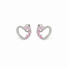 Nomination Shine Me Up Earrings, Heart with Cubic Zirconia, Sterling Silver