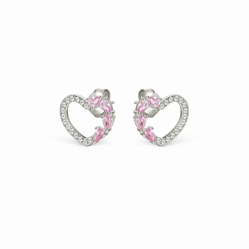 Nomination Shine Me Up Earrings, Heart with Cubic Zirconia, Sterling Silver