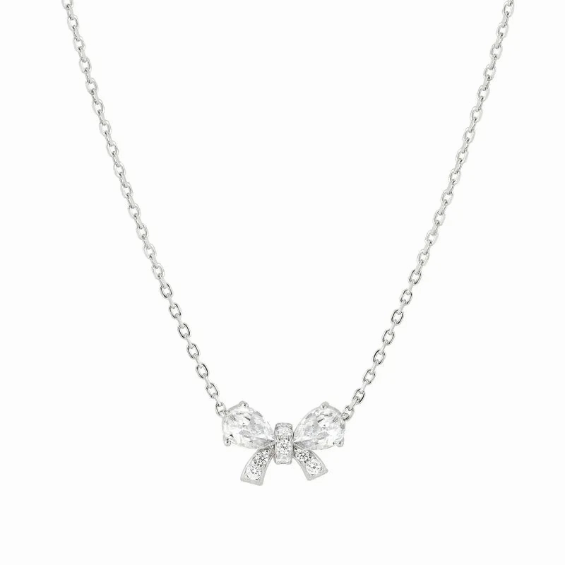 Nomination Shine Me Up Necklace, Bow with Cubic Zirconia, Sterling Silver