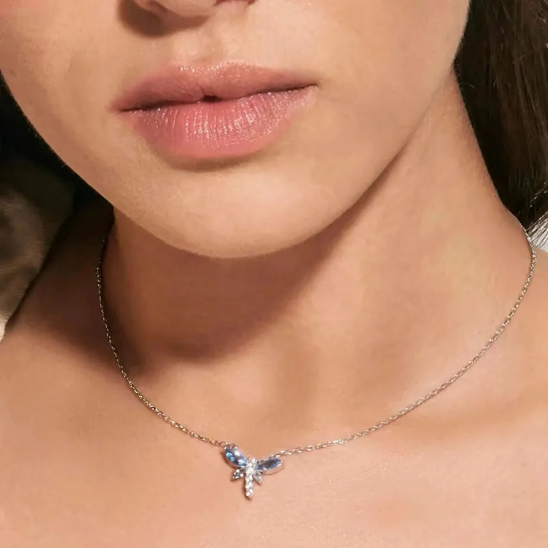 Nomination Shine Me Up Necklace, Dragonfly with Cubic Zirconia, Sterling Silver