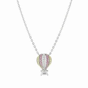 Nomination Shine Me Up Necklace, Hot Air Balloon with Cubic Zirconia, Sterling Silver