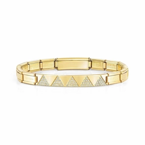 Nomination Steel Trendsetter Bracelet, Yellow Finish And Cz