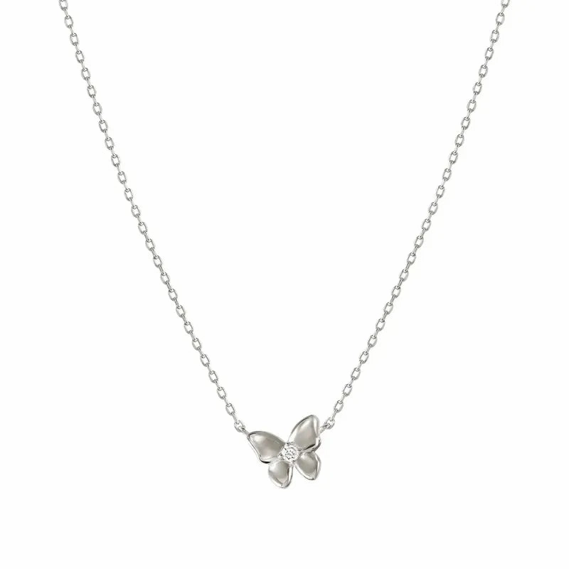 Nomination Sweetmadame Necklace, Butterfly with Cubic Zirconia, Sterling Silver