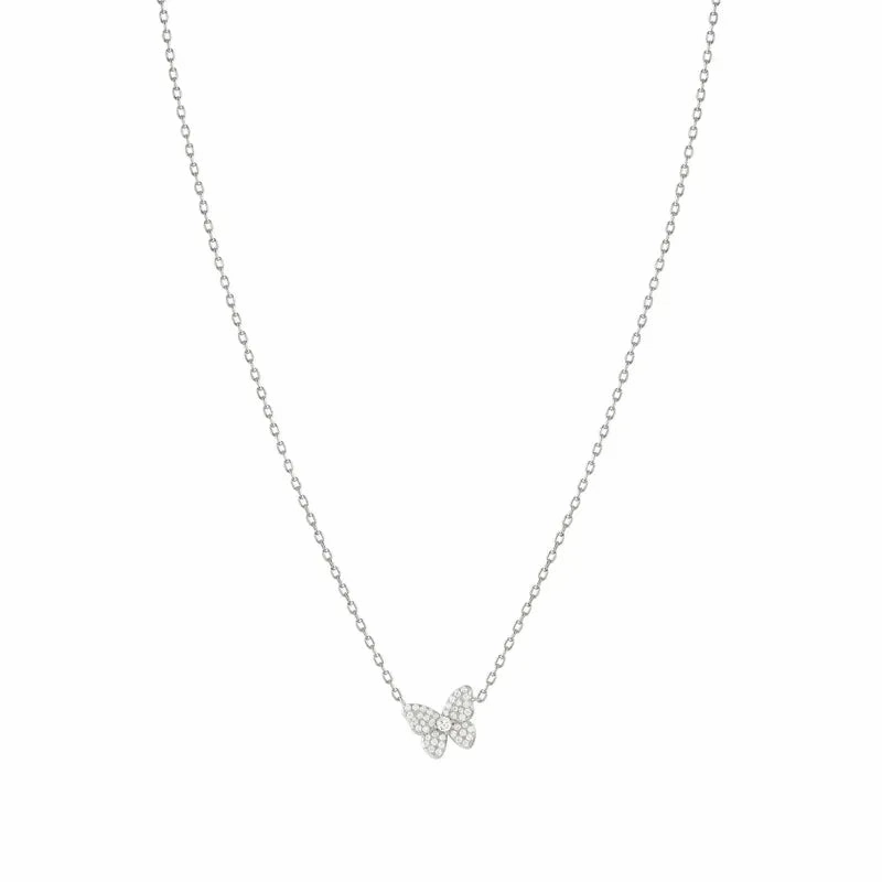 Nomination Sweetmadame Necklace, Butterfly with Cubic Zirconia, Sterling Silver