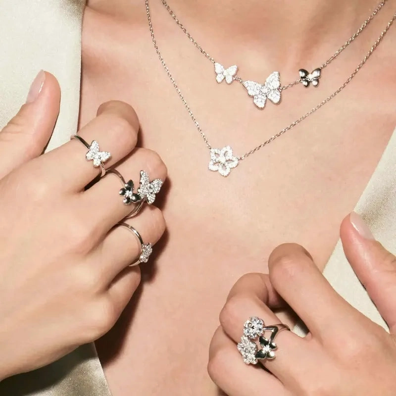 Nomination Sweetmadame Ring, Flowers & Butterfly Cubic Zirconia, Silver