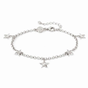 Nomination Truejoy Bracelet, Etched Star Pendants, Cubic Zirconia, Silver