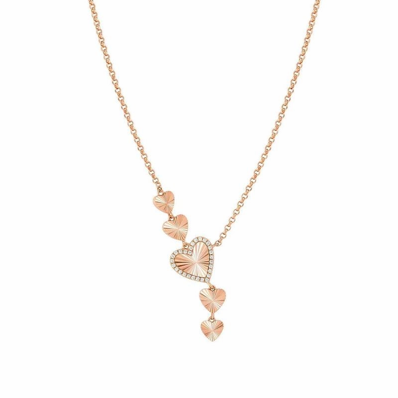 Nomination Truejoy Necklace, Etched Hearts, Cubic Zirconia, 22K Rose Gold