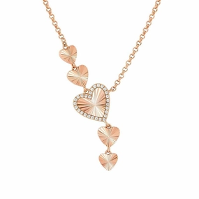 Nomination Truejoy Necklace, Etched Hearts, Cubic Zirconia, 22K Rose Gold