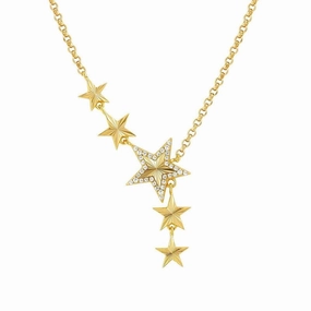 Nomination Truejoy Necklace, Etched Stars, Cubic Zirconia, 24K Gold
