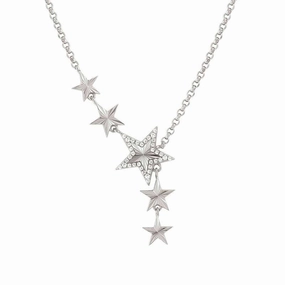 Nomination Truejoy Necklace, Etched Stars, Cubic Zirconia, Silver