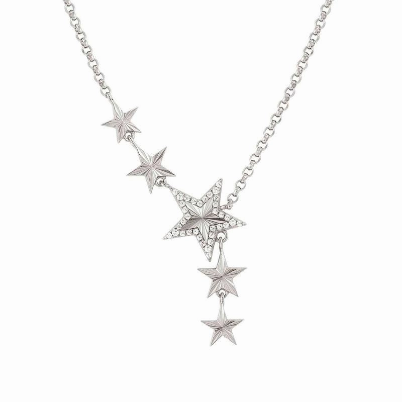 Nomination Truejoy Necklace, Etched Stars, Cubic Zirconia, Silver