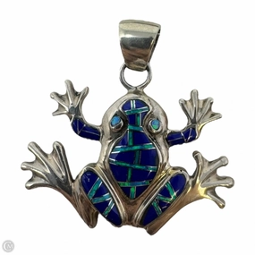 Opal Inlaid Frog Sterling Silver Pendant