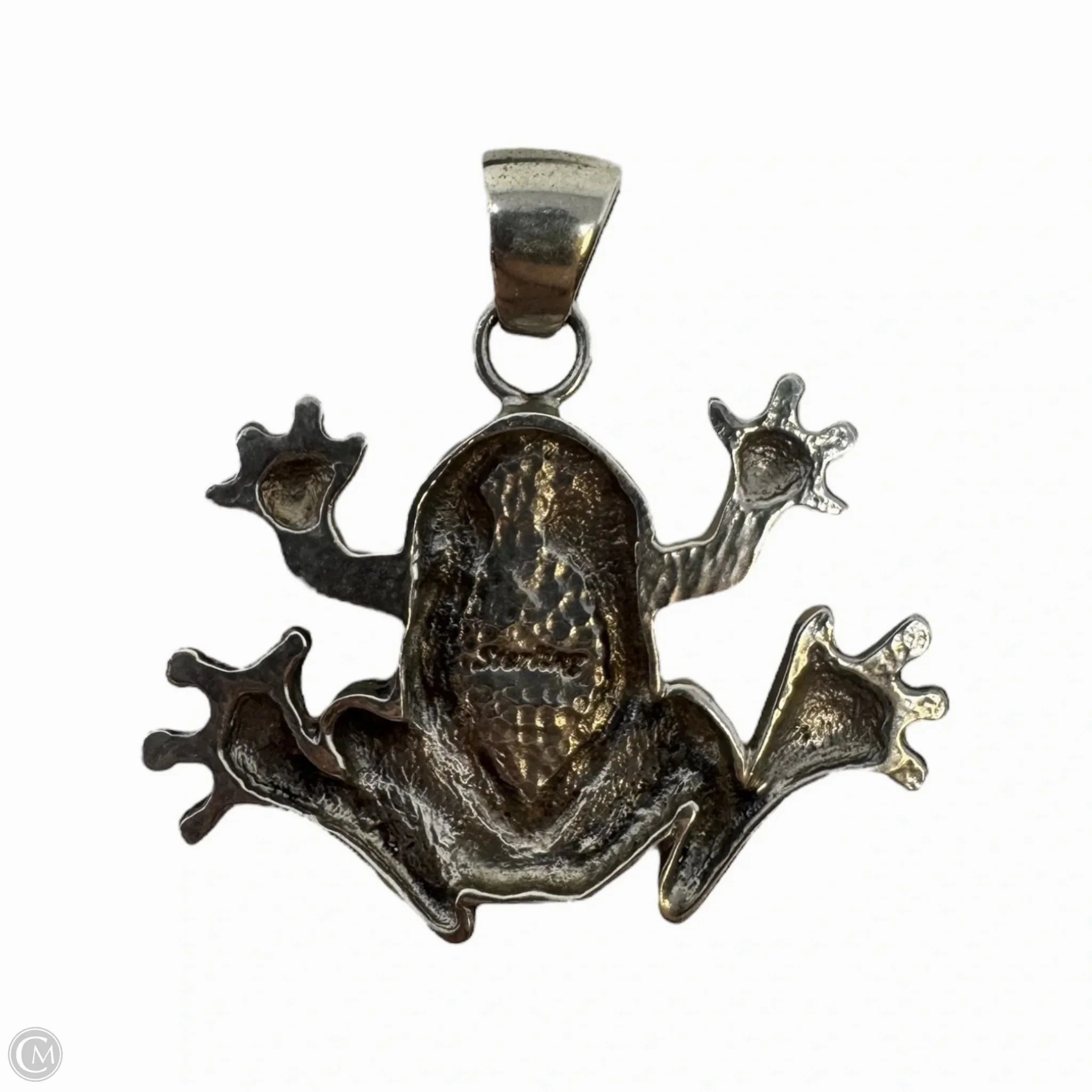 Opal Inlaid Frog Sterling Silver Pendant