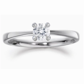 Palladium claw set 0.25ct diamond solitaire ring